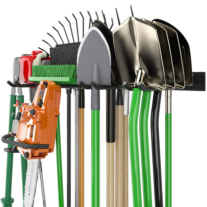 Godboat Garage Storage, Garden Tool Organizer, 4 Hooks Yard Organization, Garage Shelving Wall Mount, Heavy-Duty Garage Organizer, Cool Gadgets & Gifts for Dad, Men, Fathers Day, Max Load 320 Lbs