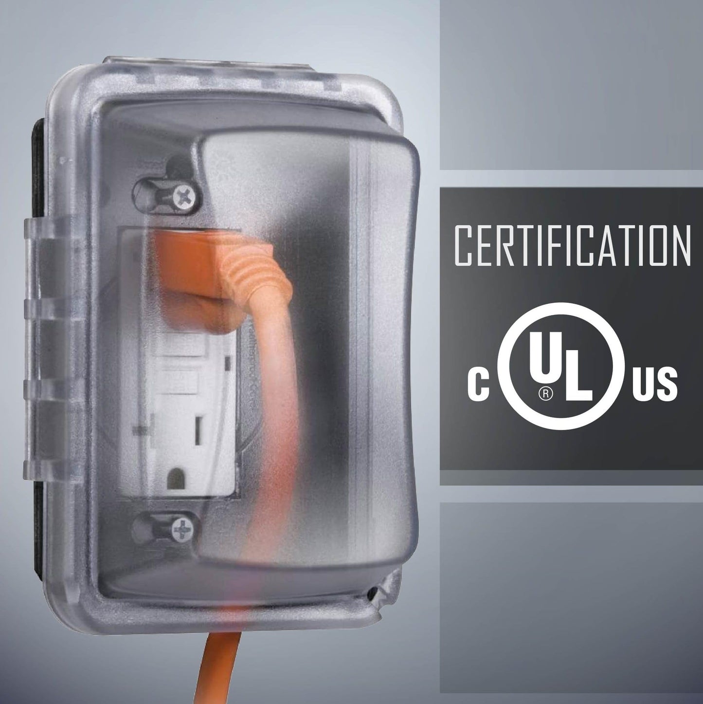 TayMac MM410C Single Horizontal/Vertical Mount 1-Gang Weatherproof In-Use Electrical Outlet Cover for Home Improvement, 2.75 in, Clear