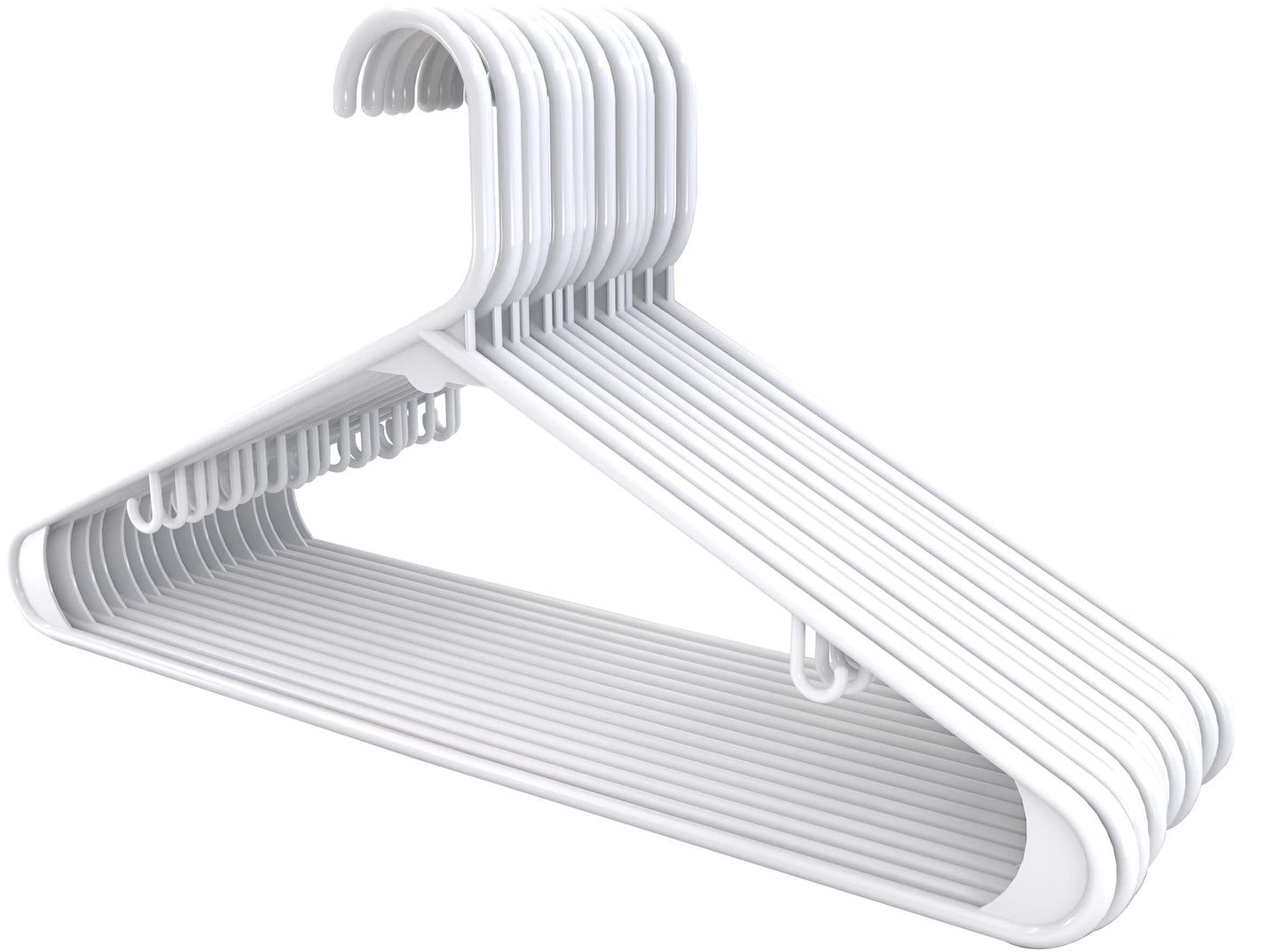 Utopia Home Plastic Hangers 20 Pack - Clothes Hanger with Hooks - Durable & Space Saving (White)