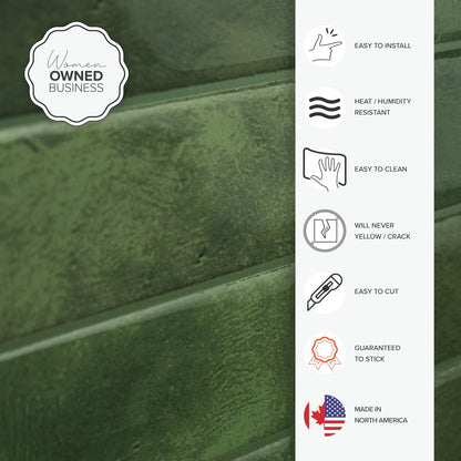 Smart Tiles SMART TILES Peel and Stick Backsplash - 5 Sheets of 11.43'' x 9'' - 3D Adhesive Peel and Stick Tile Backsplash for Kitchen, Bathroom, Wall Tile, Sefrou Green