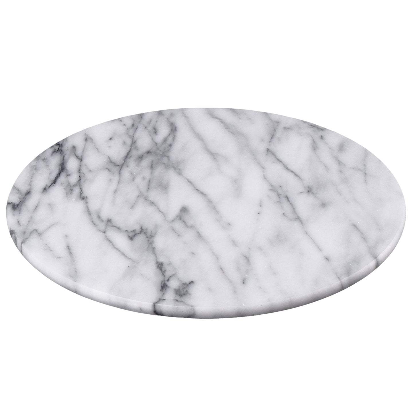 Creative Home Luxury Handcrafted Natural Marble Round Serving Board – Heavy-Duty Charcuterie & Cheese Platter, Elegant for Dining Tables, Outdoor Picnics & Party Hosting (12” Diameter, Off-White)