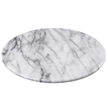 Creative Home Luxury Handcrafted Natural Marble Round Serving Board – Heavy-Duty Charcuterie & Cheese Platter, Elegant for Dining Tables, Outdoor Picnics & Party Hosting (12” Diameter, Off-White)