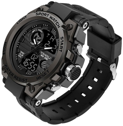 Yihou Men's Military Watch Outdoor Sports Electronic Watch Tactical Army Wristwatch LED Stopwatch Waterproof Digital Analog Watches