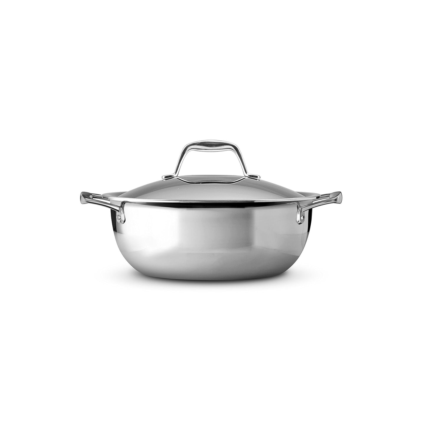 Tramontina Signature Tri-Ply Clad Stainless Steel 4-Quart Universal Pan with Lid, Induction-Ready Cooking Pan, Dishwasher-Safe, NSF-Certified, Made in Brazil