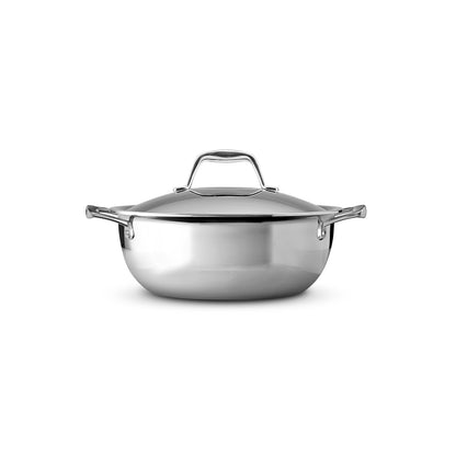 Tramontina Signature Tri-Ply Clad Stainless Steel 4-Quart Universal Pan with Lid, Induction-Ready Cooking Pan, Dishwasher-Safe, NSF-Certified, Made in Brazil