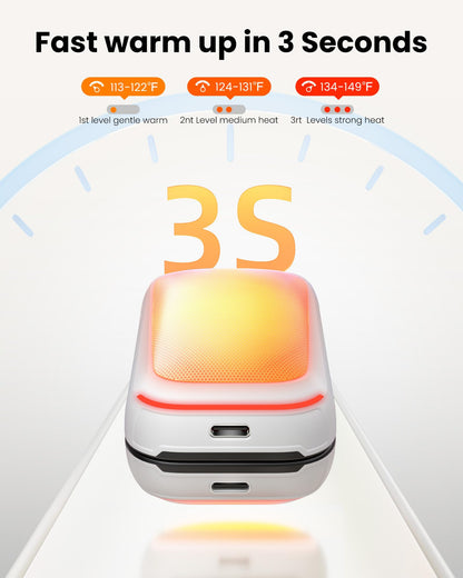 Gaiatop Electric Hand Warmers Rechargeable, Magnetic Pocket Hand Warmer 2-Pack, 3s Fast Heating, Fits in Gloves, for Winter Sports, Hunting Accessories, Stocking Stuffers Gifts for Men Women