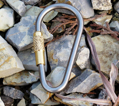 EKLOEN 5pcs MINI Titanium Locking Carabiner, Perfect D-Ring for Outdoor and Indoor Use