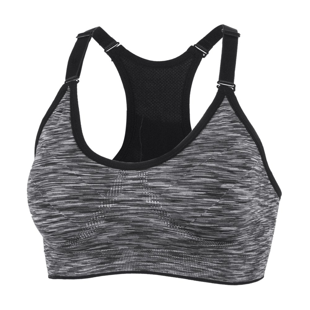 YEYELE Medium Support and Removable Pad Tank Top Racerback Post Surgery Sports Bras for Women Gray