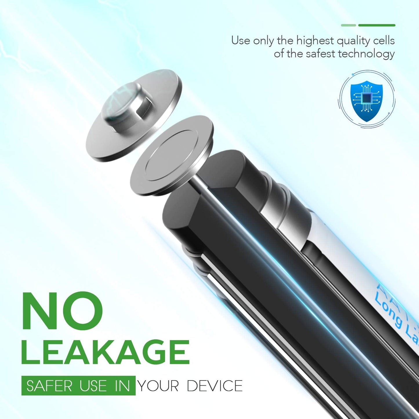 EBL 16 Pack AA Lithium Batteries 3000mAh 1.5V - High Performance Constant Volt Double A Battery for Blink Security System Flashlight Toy【Non-Rechargeable Batteries】