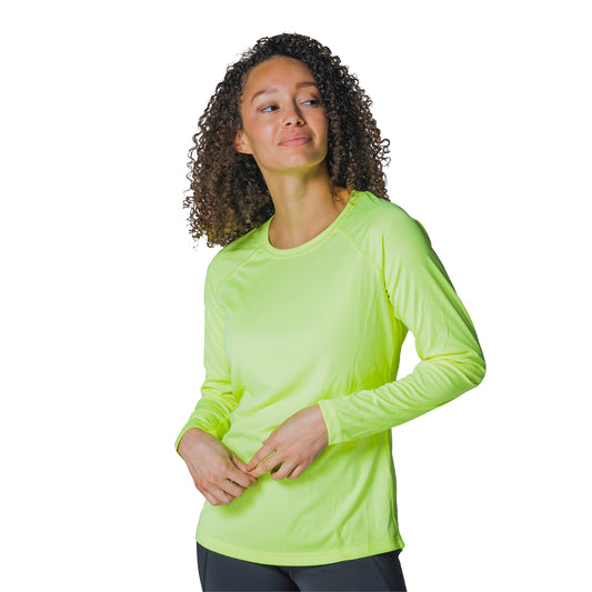 Vapor Apparel Women’s UPF 50+ UV Sun Protection Long Sleeve Performance Regular Fit T-Shirt for Sports and Outdoor, X-Large, Safety Yellow