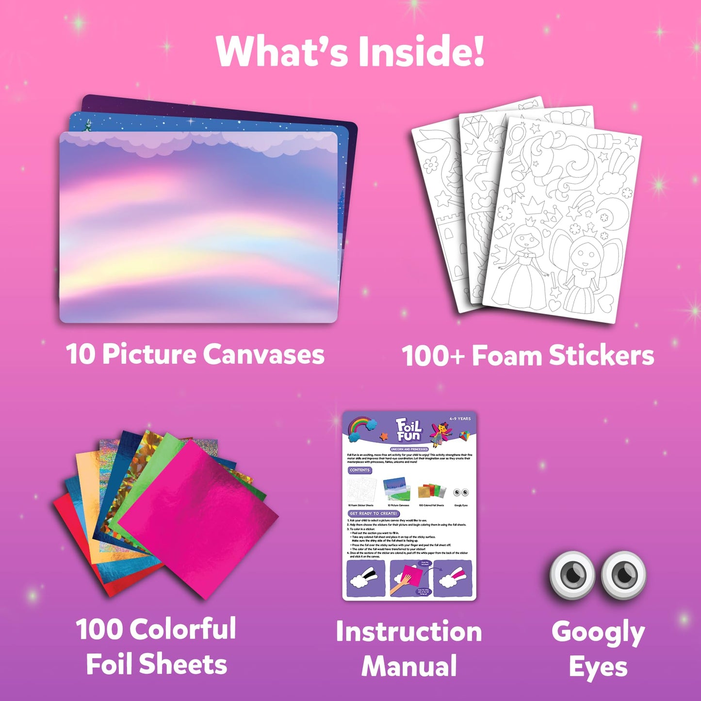 Skillmatics Foil Fun - Unicorns & Princesses, No Mess Art for Kids, Craft Kits & Supplies, DIY Creative Activity, Travel Toys, Gifts for Ages 4, 5, 6, 7, 8, 9