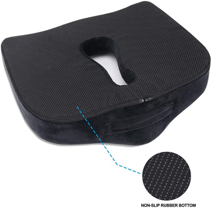 SnugPad Premium Memory Foam Seat Cushion, for Sciatica Tailbone Back Pain Relief, Posture Correction. Orthopedic Sitting Pillows for Office Chair, Car, Truck, Wheelchair with Non-Slip Bottom (2Pk)