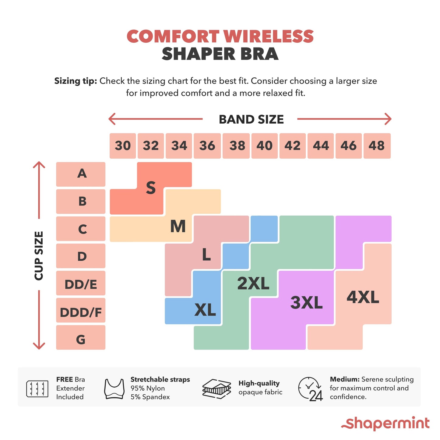 SHAPERMINT Bras for Women - Bras for Women no Underwire, Bralettes for Women Plus Size, Wireless Push up Bra Nude