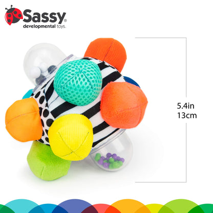 Sassy Developmental Bumpy Ball, Easy to Grasp Bumps Help Develop Motor Skills, Ages 6+ Months