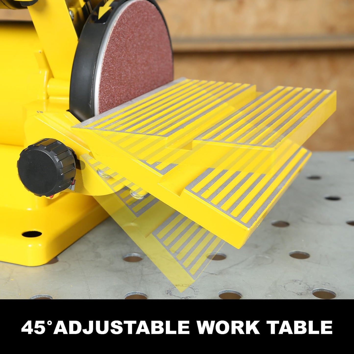 Woodskil 4.3A Belt Sander, 4 x 36 in. Belt & 6 in. Disc Sander, Double Dust Exhaust Port, Steel Base, 2Pcs Sandpapers Included