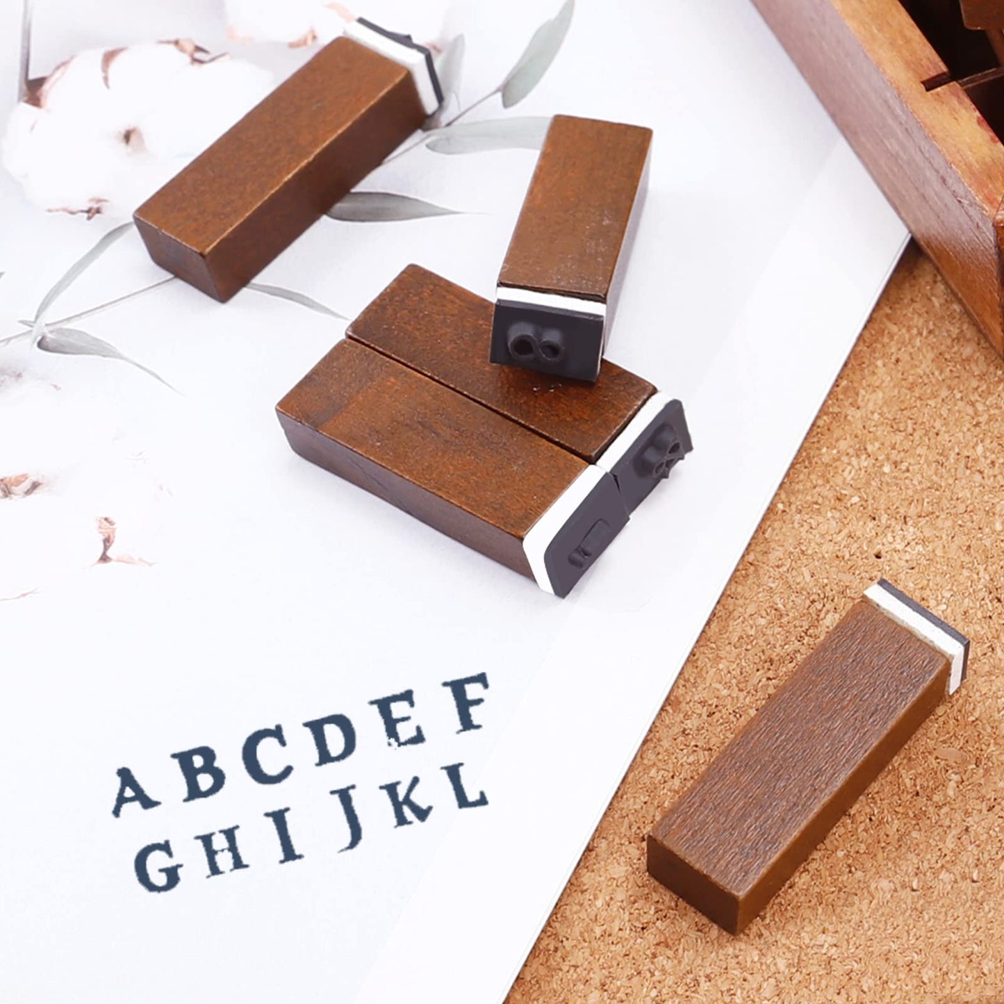 UCEC 70pcs Alphabet Stamps for Clay, Rubber Letter Stamps for Crafting, Wooden Letter Number and Symbol Stamp Set for Scrapbooking Supplies DIY Craft Card Making