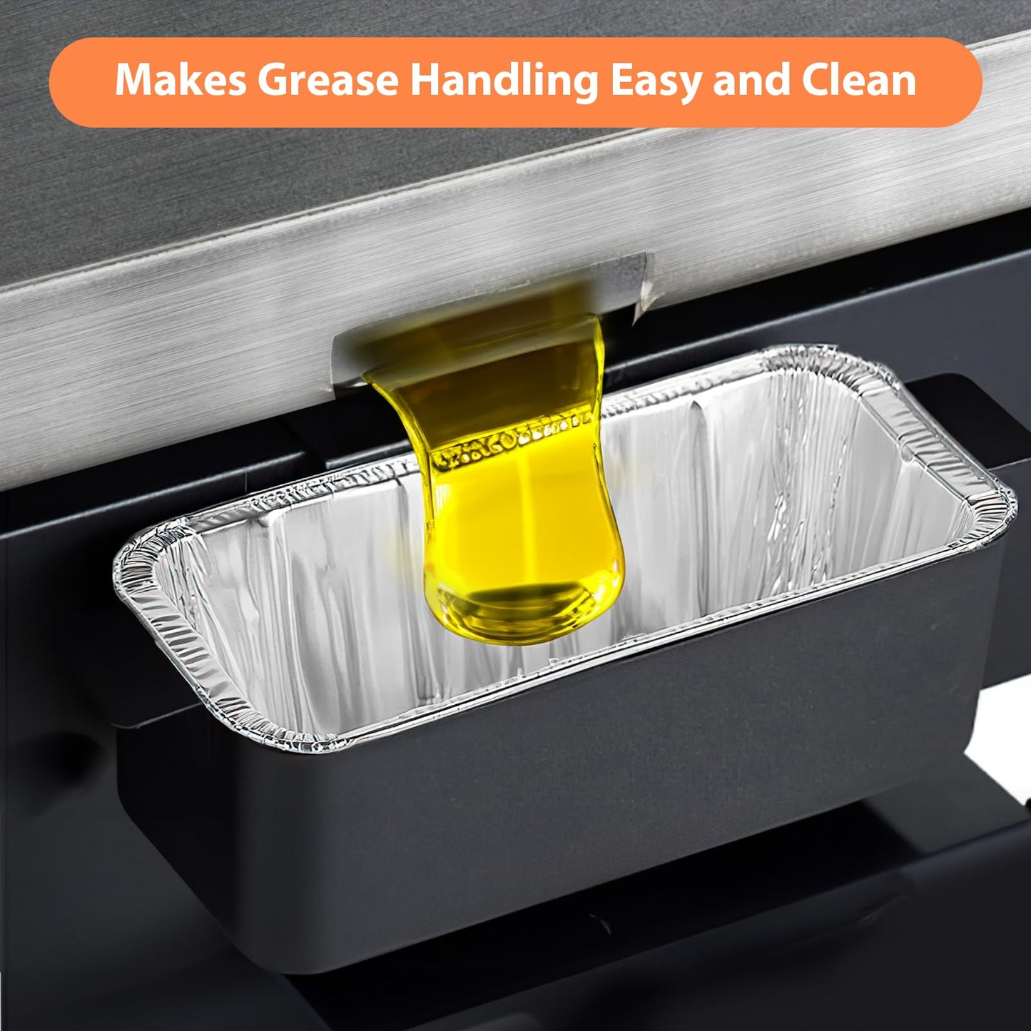 Whaleme 50-Pack Blackstone Griddle Accessories 5017 Grease Cup Liners, Aluminum Foil Drip Pan Grease Catcher Cup Liner for Blackstone 17, 22, 28, 36 Inch Griddle, Disposable Grill Grease Tray