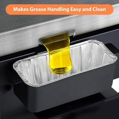 Whaleme 50-Pack Blackstone Griddle Accessories 5017 Grease Cup Liners, Aluminum Foil Drip Pan Grease Catcher Cup Liner for Blackstone 17, 22, 28, 36 Inch Griddle, Disposable Grill Grease Tray