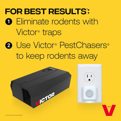 Victor M753K PestChaser Indoor Ultrasonic Rodent Repellent with Nightlight, 3 Rodent Repeller Mouse Deterrent Plug In Devices