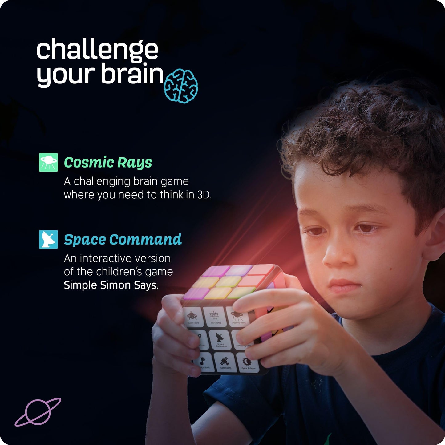 Rechargeable Game Activity Cube - Toys for Boys and Girls - 9 Fun Brain & Memory Games - Birthday Gifts for Age 6, 7, 8, 9, 10, 11, 12 Year Old Kids Teens - Best Boy Toy Gift Ideas