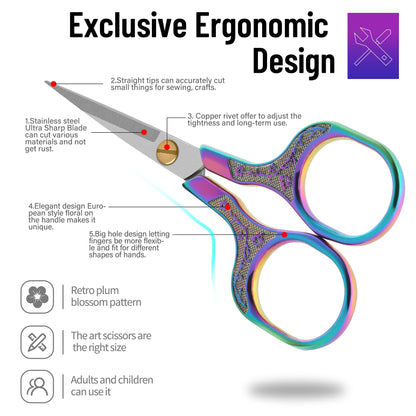 Small sharp scissors-Glexal 5 Inch Precision Scissors-2 pack,razor Sharp Blade Shears for craft embroidery sewing school office cutting…