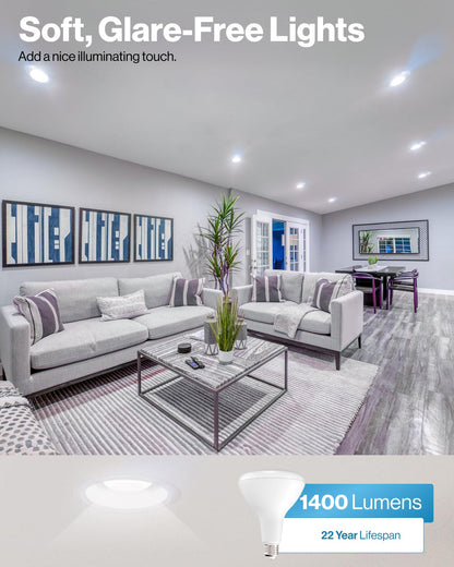 Sunco 8 Pack BR40 LED Light Bulbs, Indoor Flood Lights, Recessed Can Light Bulb, 1400 LM, 17W (100W Equivalent), 5000K Daylight, Dimmable, E26 Base, for Home, Bedroom, Kitchen UL