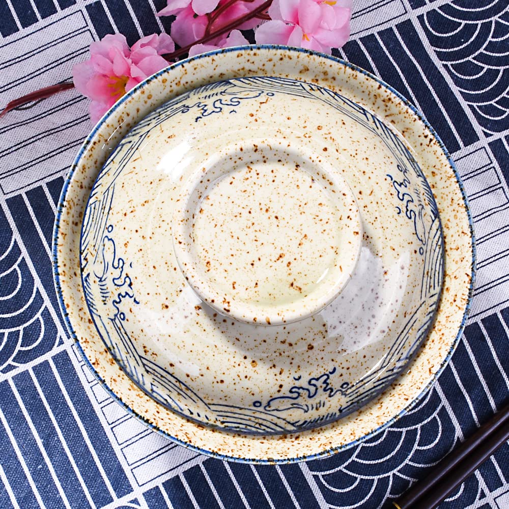 Whitenesser Ramen Bowl with Lid, Japanese Style 25.4 OZ Big Ceramic Bowls with Lid and for Soup Rice Noodle and Porridge, Microwave Oven Safety