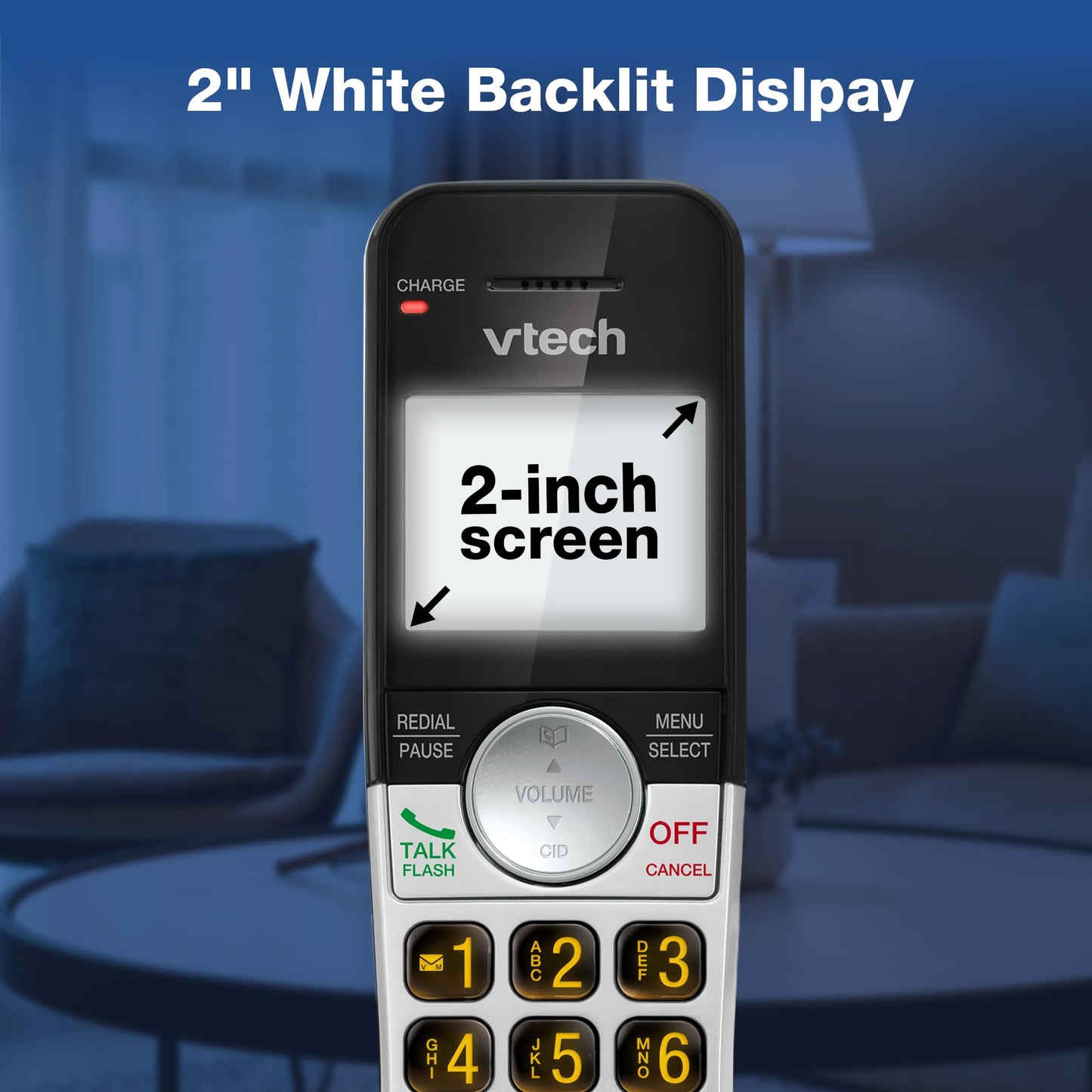 VTech VG232 Cordless Phone with Answering Machine - with Large Display Full-Duplex Speakerphone Caller ID/Call Waiting Last 10 Number Redial