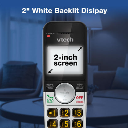 VTech VG232 Cordless Phone with Answering Machine - with Large Display Full-Duplex Speakerphone Caller ID/Call Waiting Last 10 Number Redial