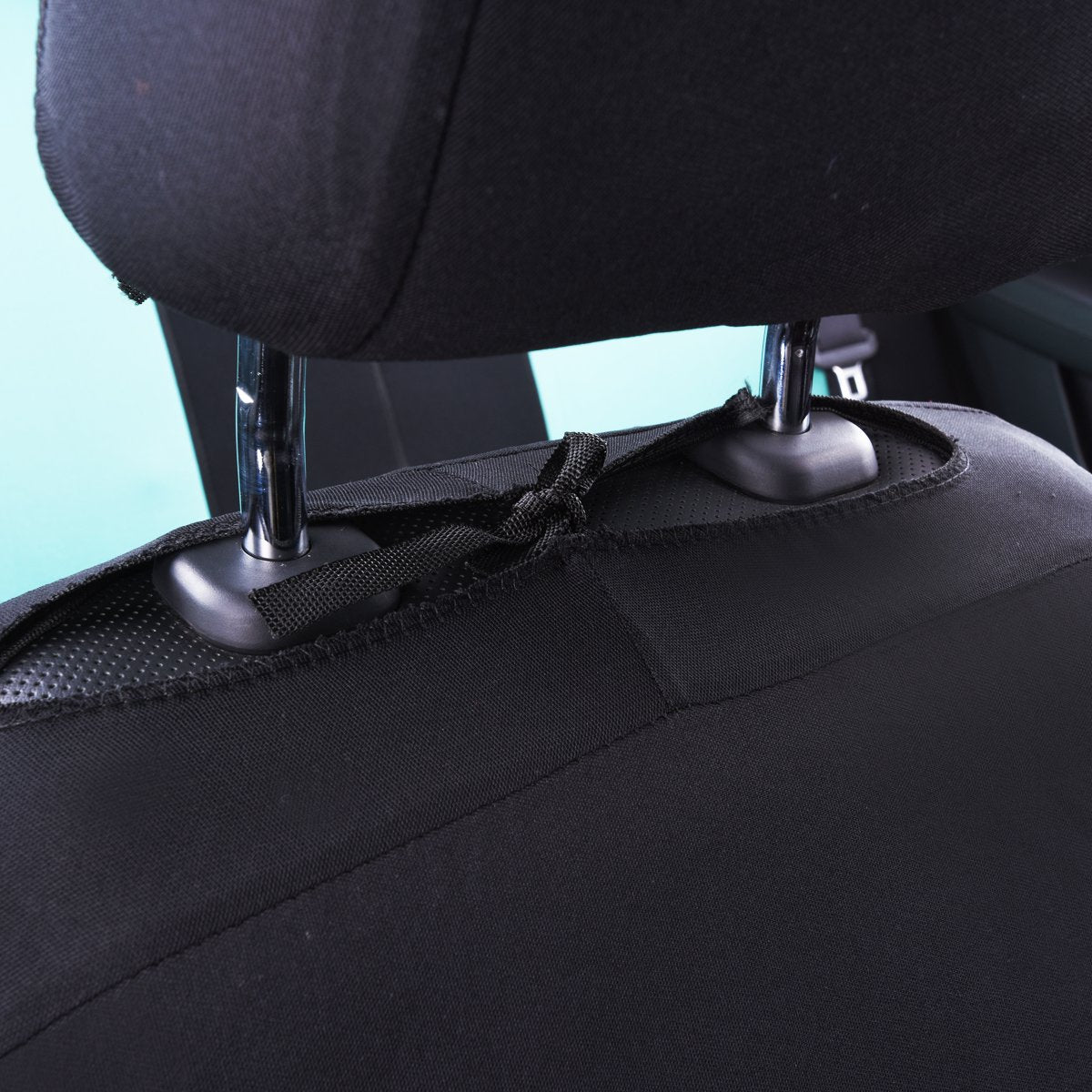 CAR PASS Line Rider Sporty Cloth 11PCS Universal Fit Car Seat Cover -100% Breathable with 5mm Composite Sponge Inside,Airbag Compatible,3zipper Bench(Full Set, Black and Mint)