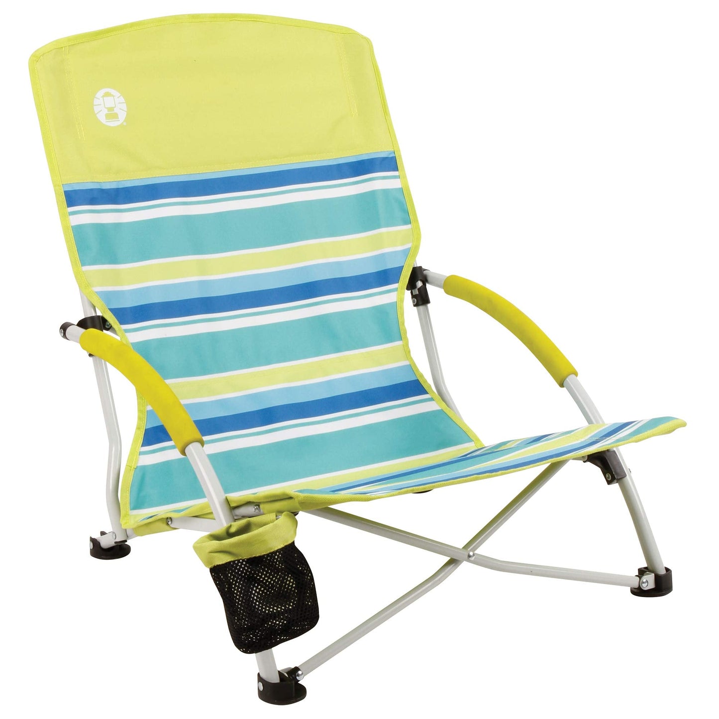 Coleman Utopia Breeze Lightweight Beach Chair with Cup Holder, Comfortable Portable Outdoor Chair with Carry Bag, Supports up to 250lbs, Great for Beach & Yard