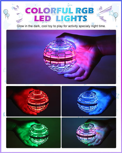 ATHLERIA Magic Flying Orb Ball Toys with Lights,UFO Hand Operated Mini Drones,Cosmic Globe Hover Ball, Boomerang Summer Outdoor Toys,Coolest Birthday Gifts for 6 7 8 9 10+ Year Old Boys Girls Teens