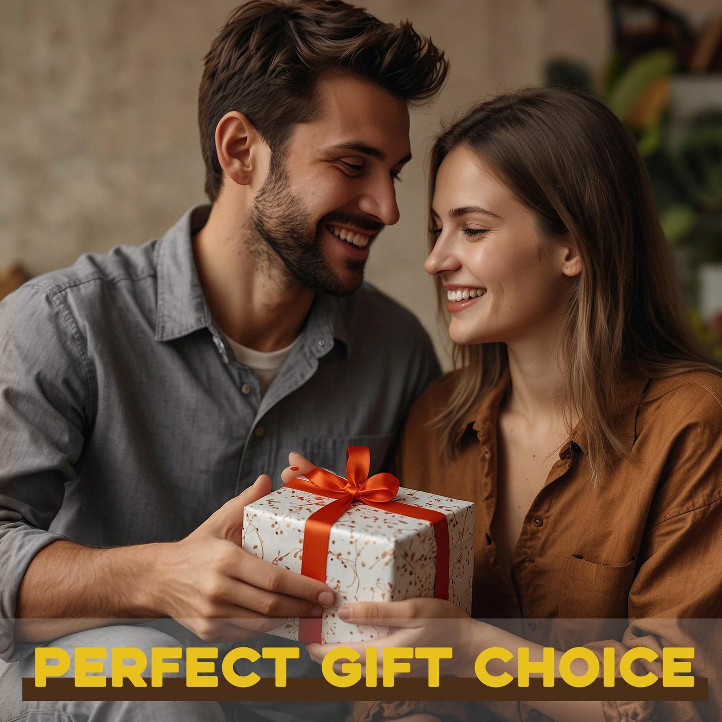 Wood Coasters with Metal Holder, GOH DODD Set of 6 Walnut Wooden Coaster Tabletop Protection for Drinks Coffee Table Home Kitchen Office Bar Living Room Decor Housewarming Gifts Wedding Party, 4 Inch