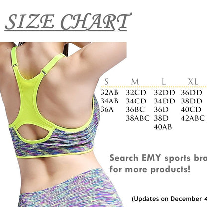EMY Sports Bra for Women 1 2 3 5 Pack Space Dye Racerback Removable Pads for Fitness Gym Yoga Running (XL, 5 Pack)