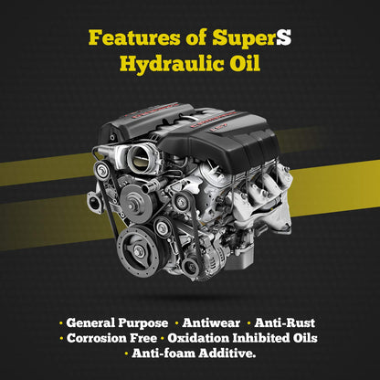 Super S Anti-Wear AW32 Hydraulic Oil for Log & Wood Splitters, Gear & Compressor Oil- Rust & Corrosion Protection- 1 Gallon