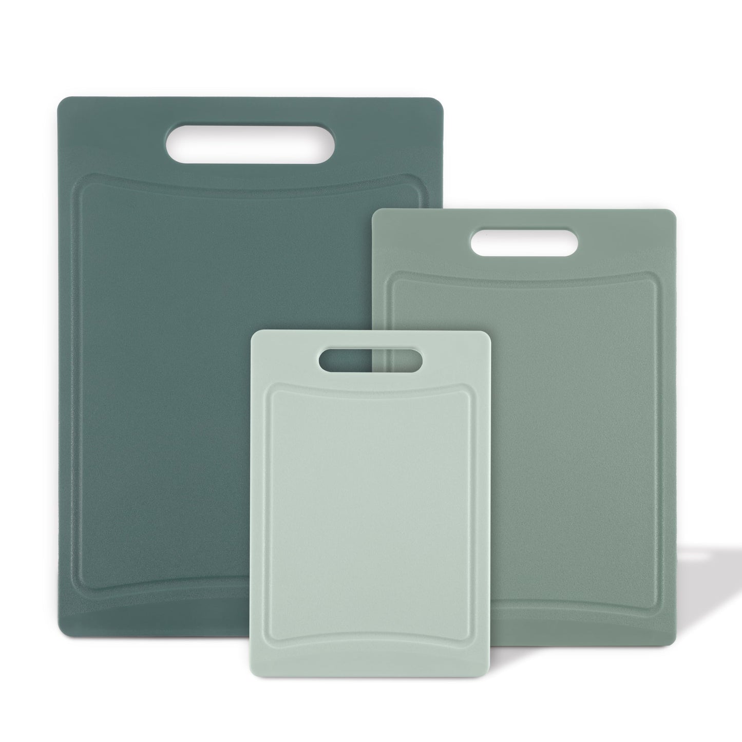 COOK WITH COLOR Non-Slip Cutting Board Set – Kitchen Essentials with Easy Grip Handle for Meat, Veggies, and Fruits, 3 Cutting Boards, Mint