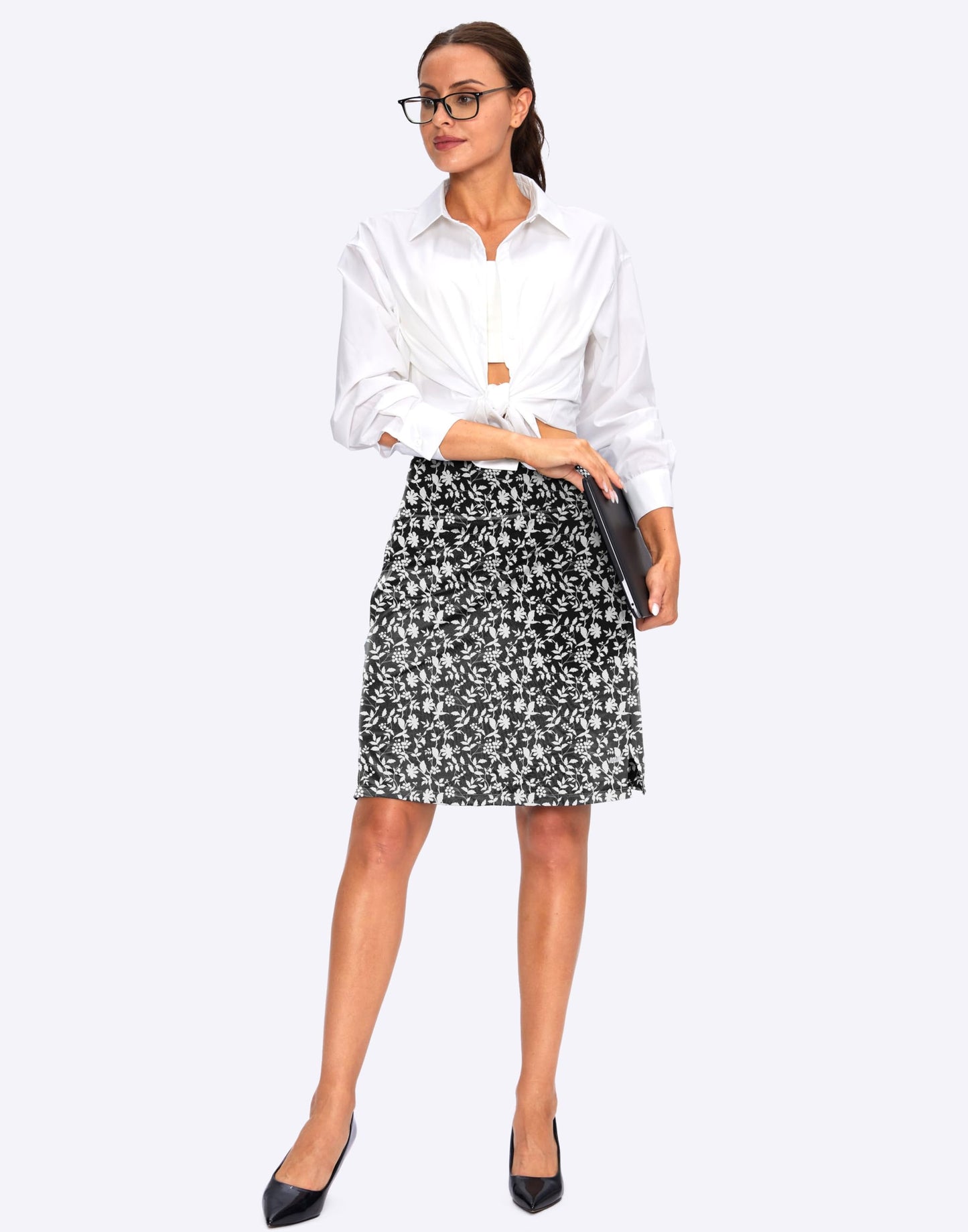 Viodia Women's 20" Knee Length Skorts Skirts Athletic Tennis Golf Skirt for Women Modest Sports Casual Summer Skirt with 5 Pockets