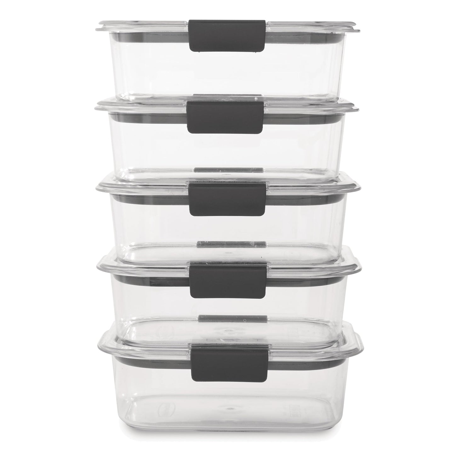 Rubbermaid Brilliance Food Storage Containers BPA Free Airtight Lids Ideal for Lunch Meal Prep & Leftovers Set of 5 (3.2 Cup)