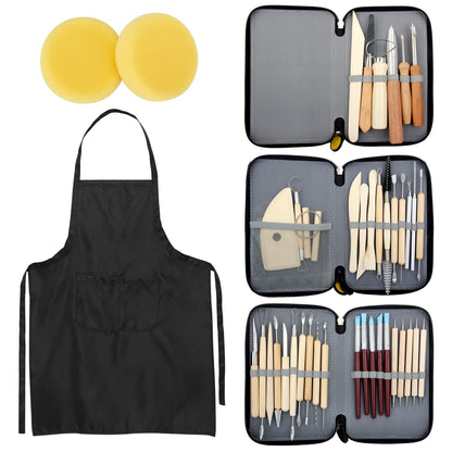 Blisstime 42-Piece Pottery Kit - Clay & Sculpting Tools for Pottery Wheel & DIY Arts & Crafts