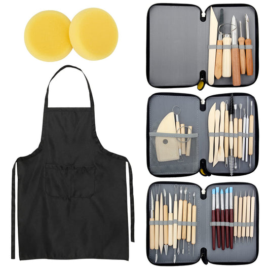 Blisstime 42-Piece Pottery Kit - Clay & Sculpting Tools for Pottery Wheel & DIY Arts & Crafts