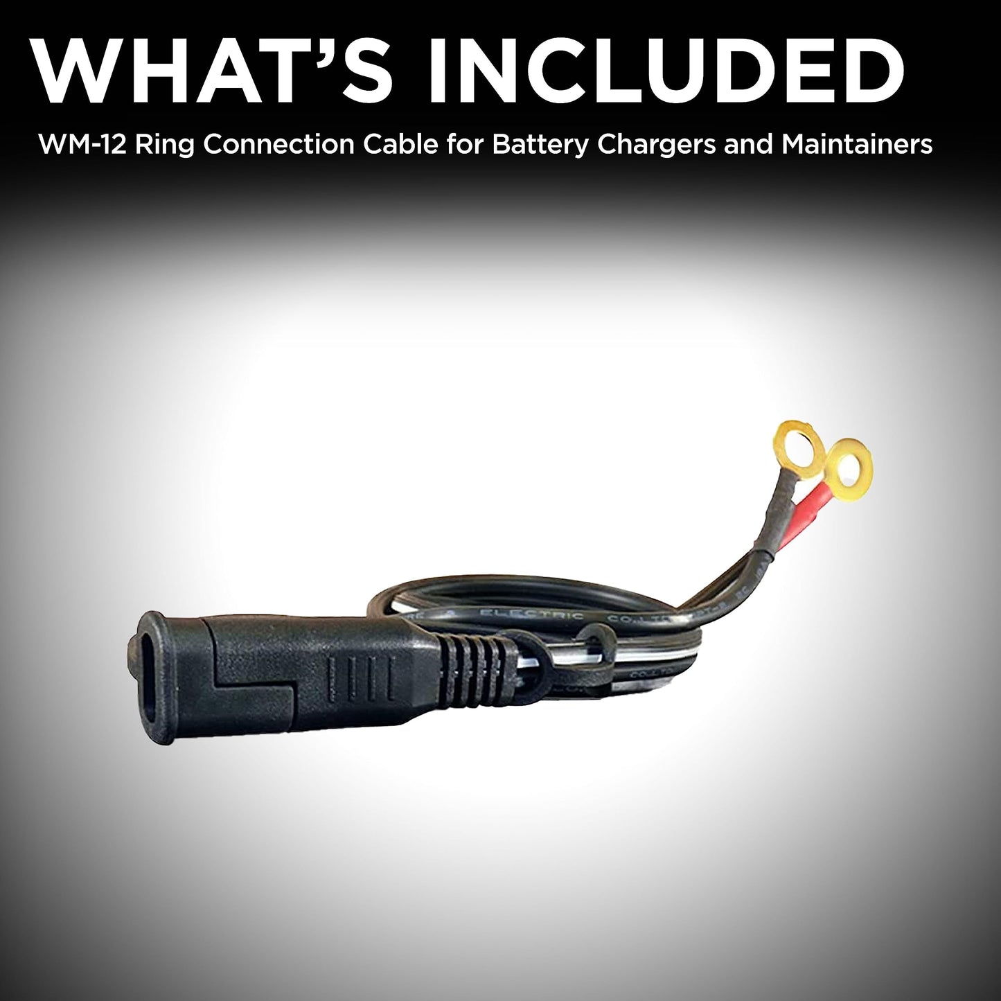Schumacher Electric Ring Connection Cable for Battery Chargers and Maintainers, WM-12, 18 Inches, Quick Connect, for Motorcycle, Power Sport,and Lawn Tractor Batteries