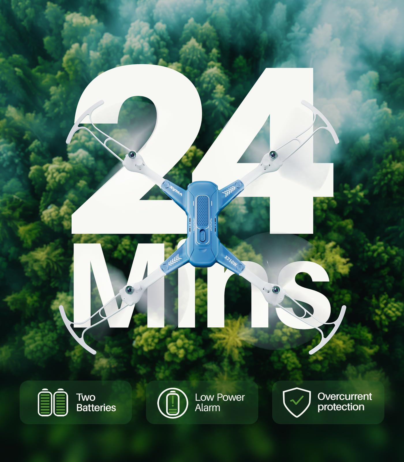 SYMA Drone with Camera 1080P HD FPV Foldable Drone for Kids and Adults, Quadcopter Toys Gifts with Optical Flow Positioning, 90°Adjustable Lens, 3D Flip, One Key Function, Headless Mode