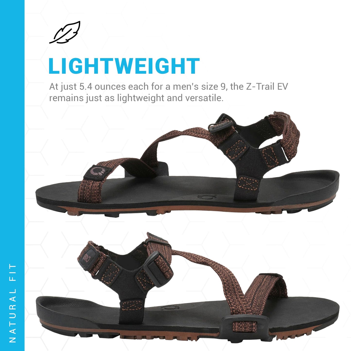 Xero Shoes Men's Z-Trail EV Barefoot Hiking Sandals, Multi-Brown, 12