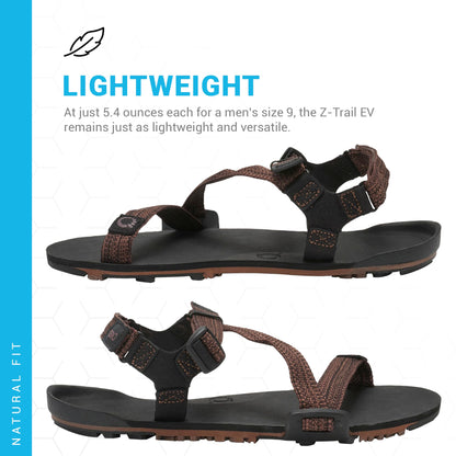 Xero Shoes Men's Z-Trail EV Barefoot Hiking Sandals, Multi-Brown, 12