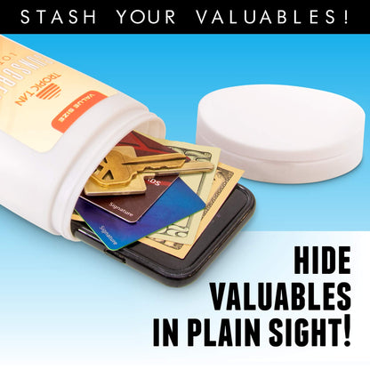 GoPong Sunscreen Diversion Safe Bottles 2 Pack - Safely Hides Your Valuables