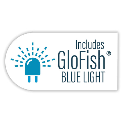 GloFish Crescent Aquarium Kit 5 Gallons, Includes Hidden Blue LED Light And Internal Filter