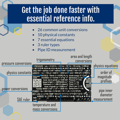 The Authentic Pocket Engineer - Small Metal Engineering Ruler Protractor Compass Scale, Techie Graduation Gadget Multitool, Mechanical/Civil Engineers Gift, Metric Mini 3 Inch Tool- Genius Lab Gear
