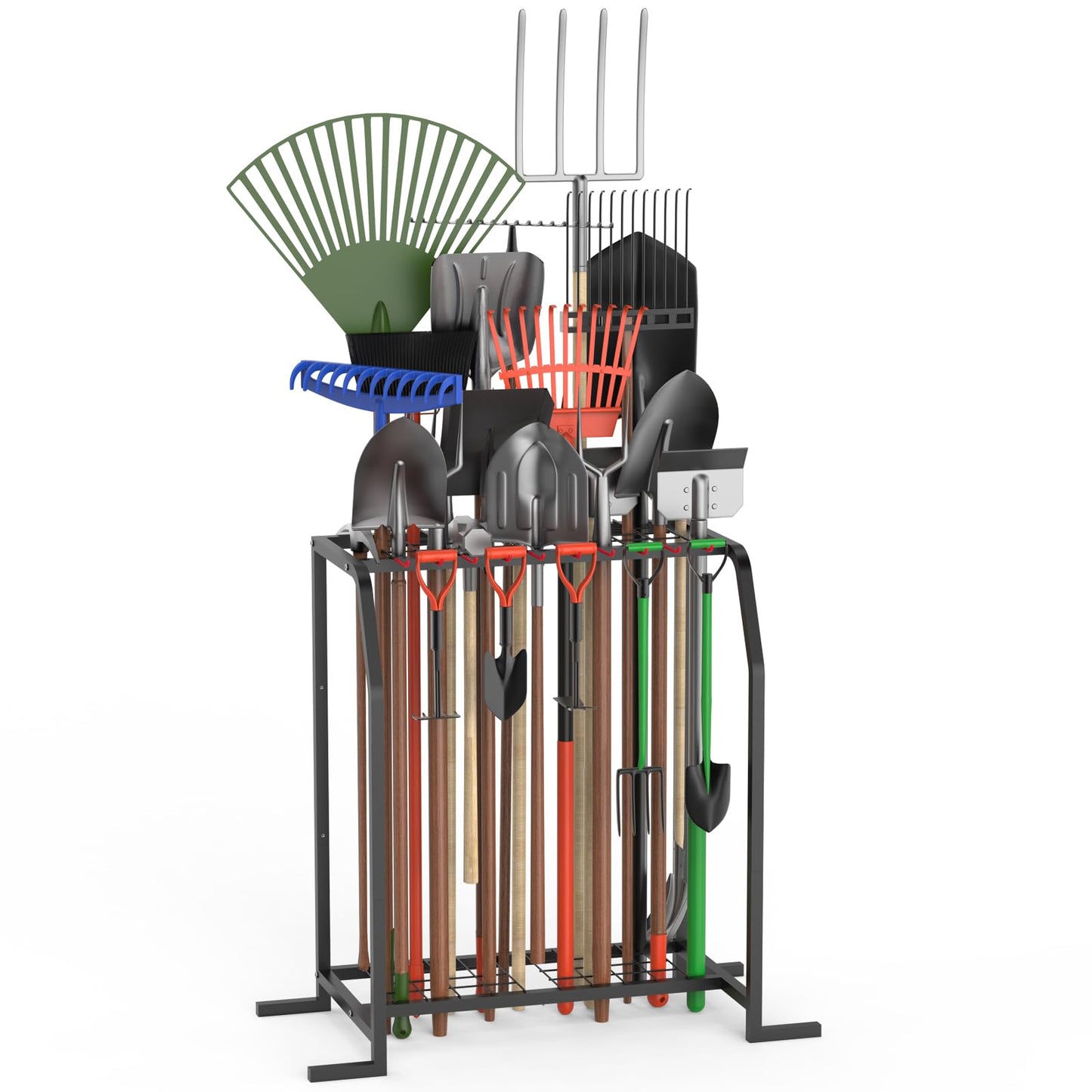 Trieez Extra Large Garden Tool Organizer for Garage, NEVER FALL OVER - Yard Tool Organizer Garage for Organization and Storage, Tool Rack for Shed, Outdoor, Tool Stand