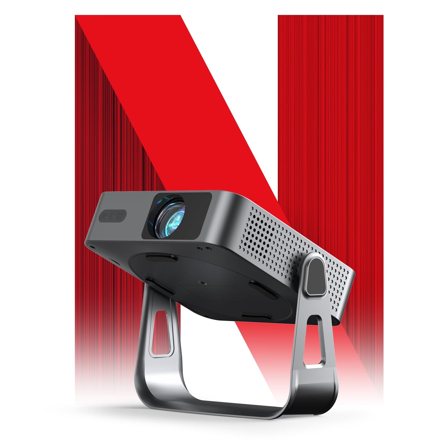 【Thinnest 1.81" & Netflix-Licensed Native 1080P Projector】Smart Mini Projector with WiFi and Bluetooth, Auto Focus & Keystone Portable Outdoor Projector, VOPLLS 4K Support Home Movie Projector(black)