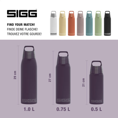 SIGG - Insulated Water Bottle - Shield Therm One Nocturne - Suitable For Carbonated Beverages - Leakproof - Dishwasher Safe - BPA Free - 90% Recycled Stainless Steel - Pink - 25 Oz